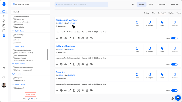 The requisition ID will be shown in your list of jobs